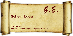 Geher Edda névjegykártya